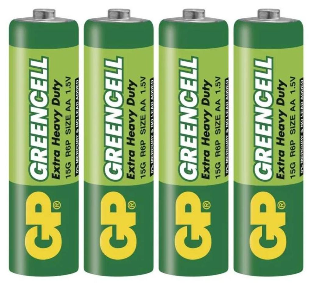 EMOS Zinko-chloridová batéria GP Greencell R6 (AA), 4 ks - Obrázok produktu 