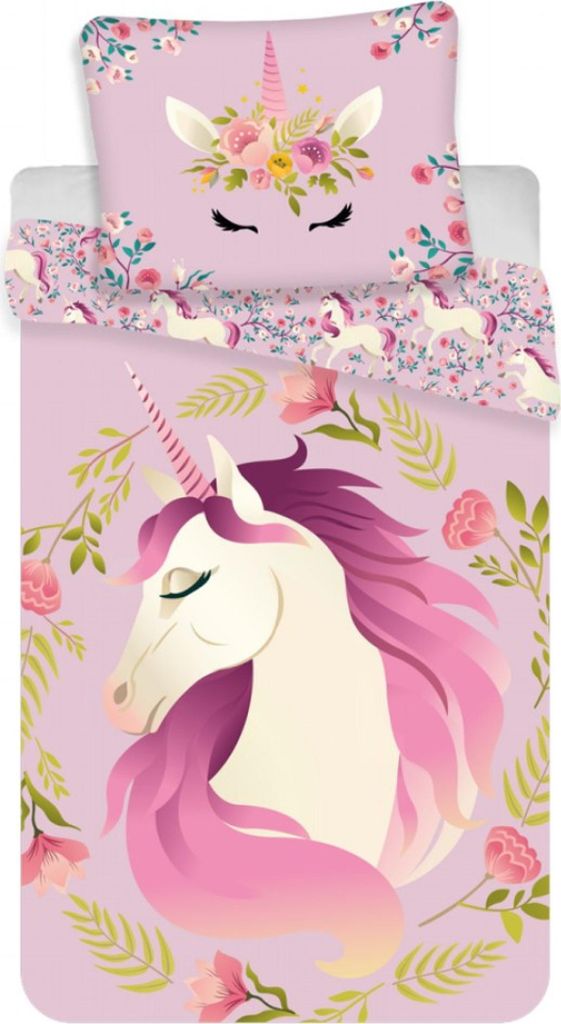 Posteľná bielizeň s potlačou Unicorn flowers 140x200, 70x90 Obrázok produktu 