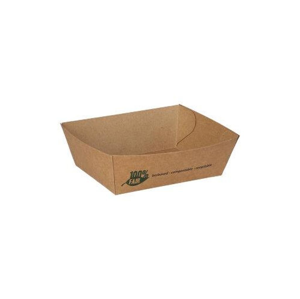800 Snacktrays, Pappe "pure" 3,5 cm x 7 cm x 9 cm braun "100% Fair" klein