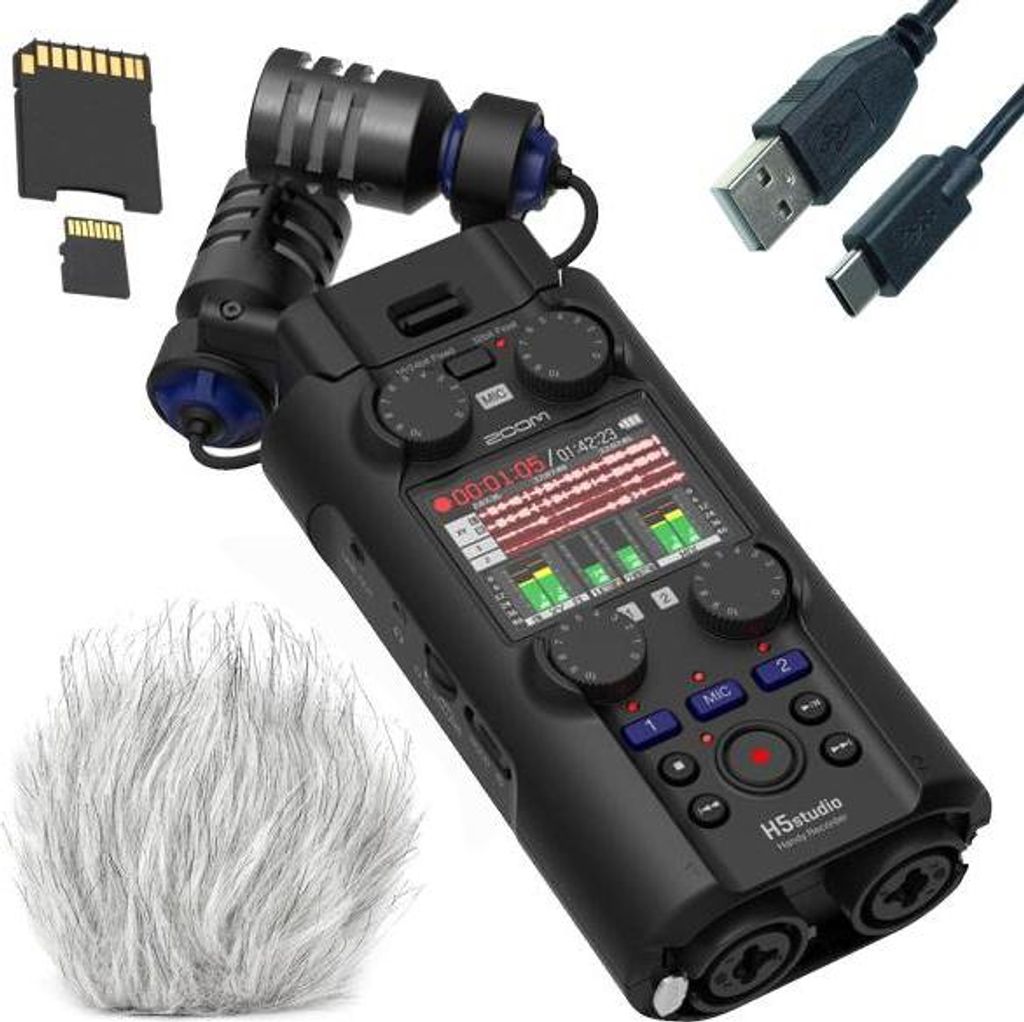Zoom Audio-Recorder H5 Studio mit Zubehör-Set