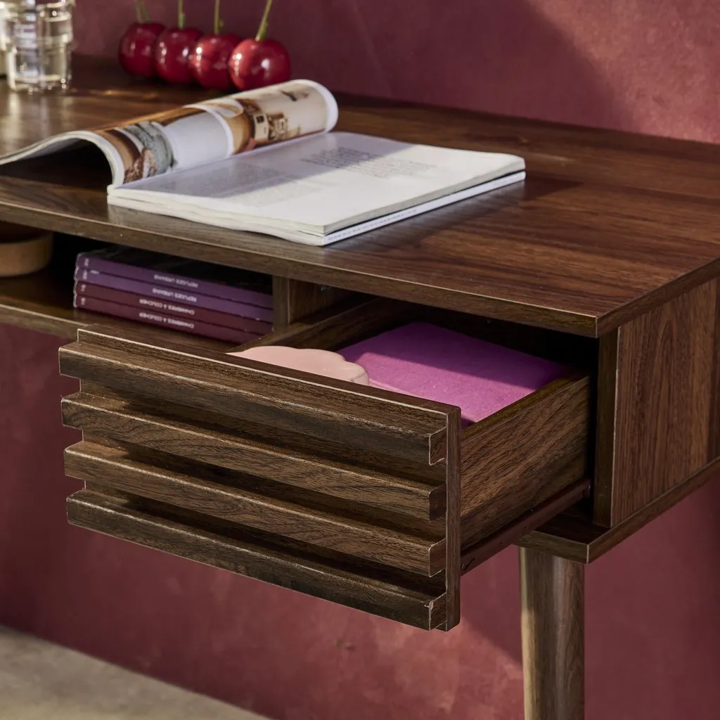 Scrivania Noce Design Moderno 2 Cassetti - Arredo Studio Professionale - 6