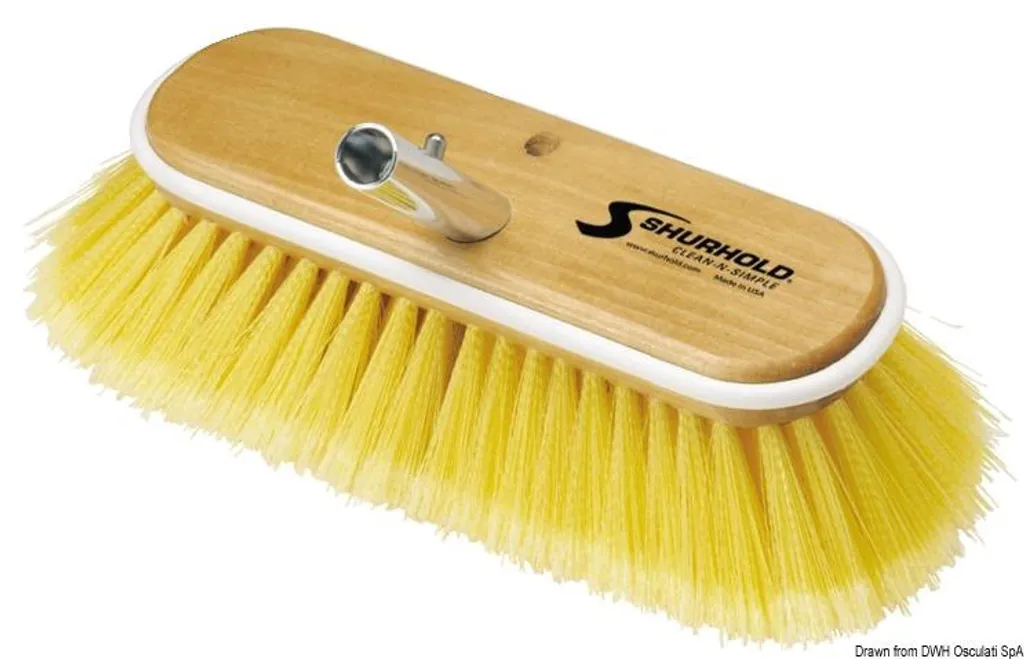 Brosse 10 pouces à poils doux jaune, brosse de lavage auto 1 pièce