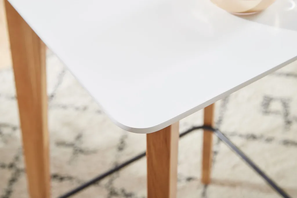 Table blanche robuste 60x110x60 cm avec finition mélaminée Wohnling - 4