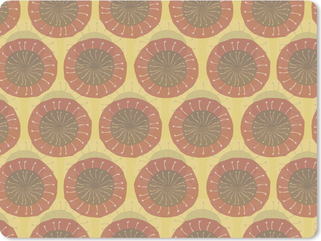 MuchoWow Mauspad Mousepad Sonnenblumen - Muster - Südamerika 40x30 cm - Mousepads - Maus Mat - Pad - Mausunterlage - Anti Rutsch