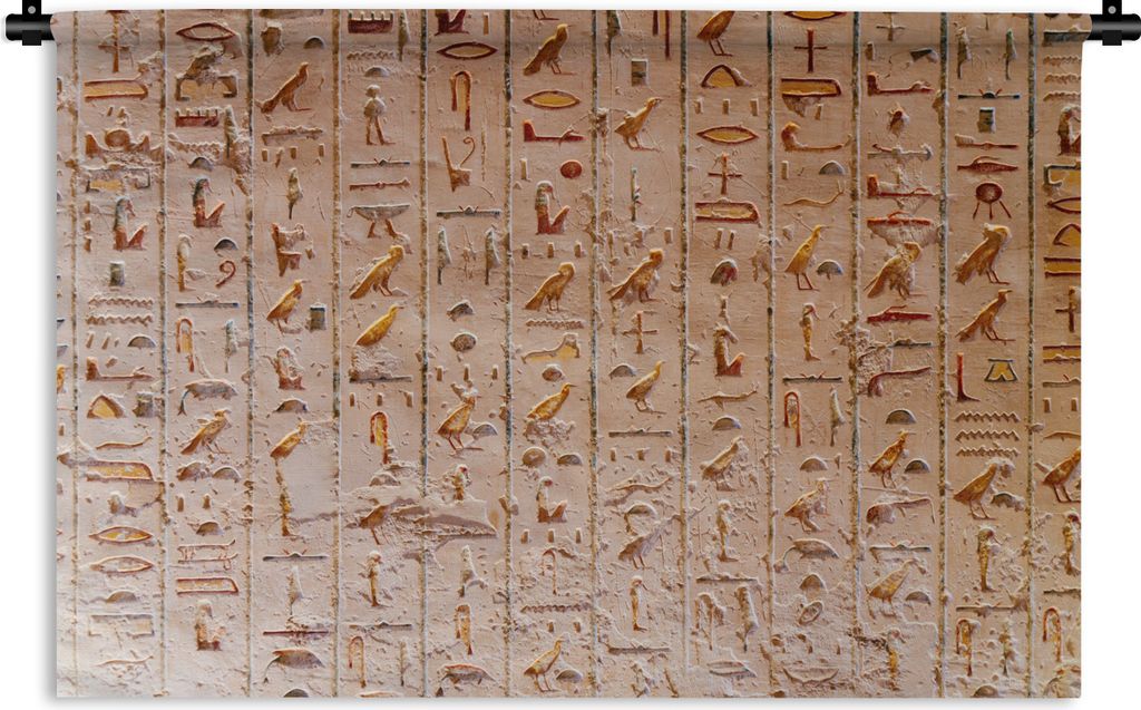 MuchoWow Wandteppich Wandbehang Hieroglyphen in Ägypten 150x100 cm Tapisserie Dekoration Wandtuch - Waschbar - Tapisserien - Wand-Decke