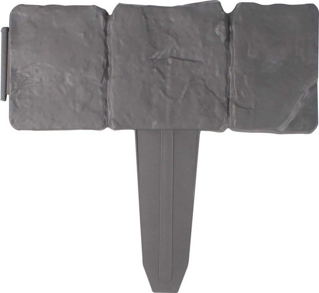 LEX 10er Set Beetumrandung/Rasenkante, 25,3 x 23cm, grau / Steinoptik MC4404