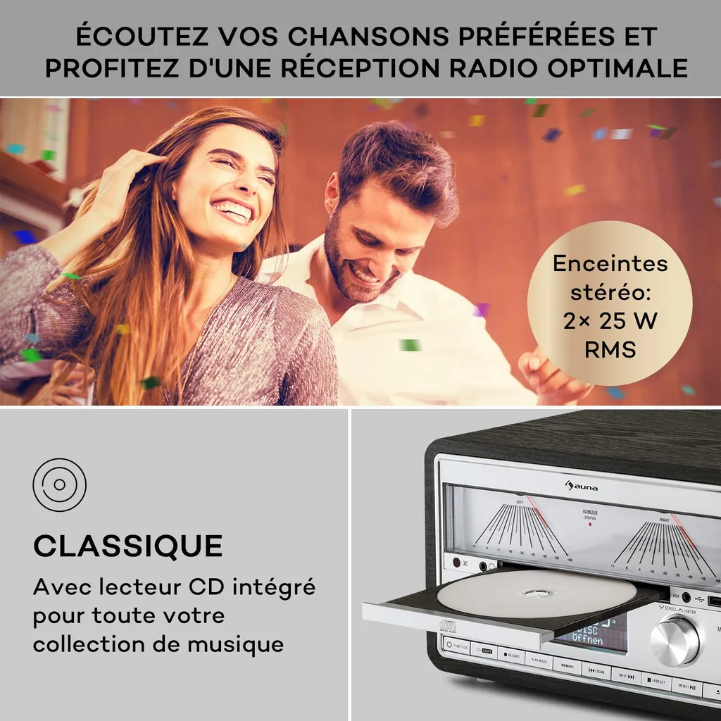 Radio de Salon sans Interférence : DAB+ Bluetooth et Enceintes 25W Stéréo - 3