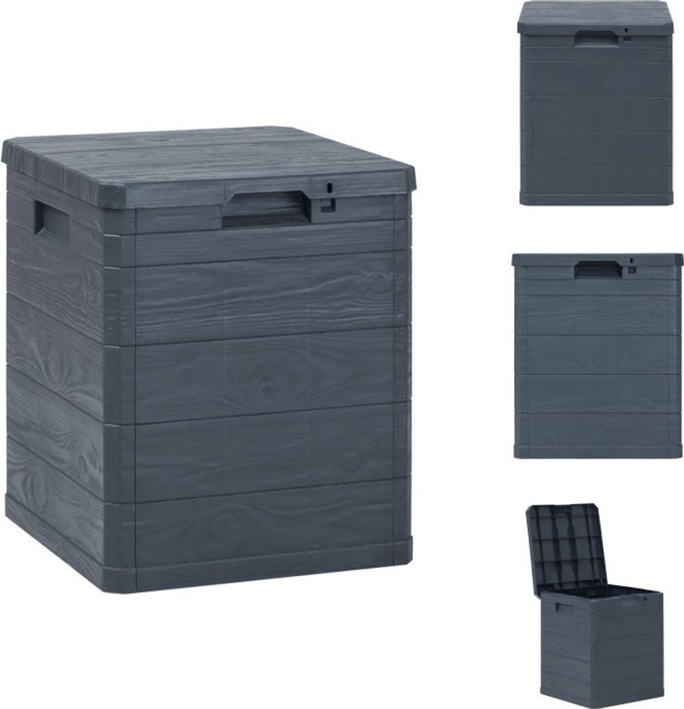 vidaXL Garten-Aufbewahrungsbox 90 L Anthrazit - Gartenboxen