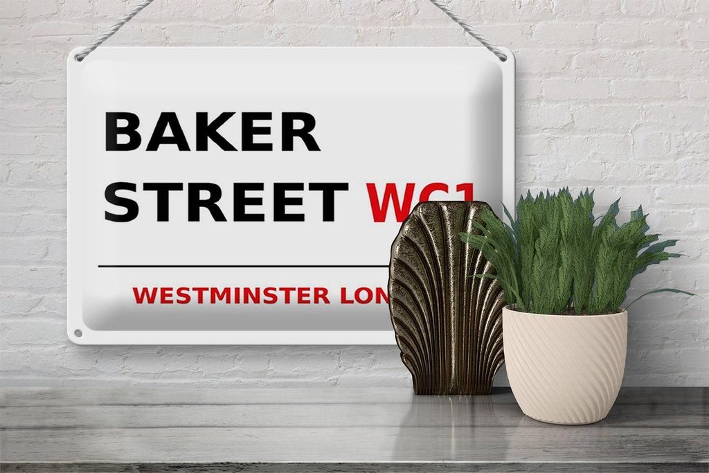 Blechschild Londýn 30x20cm Ulice Baker street WC1 Obrázek produktu 4