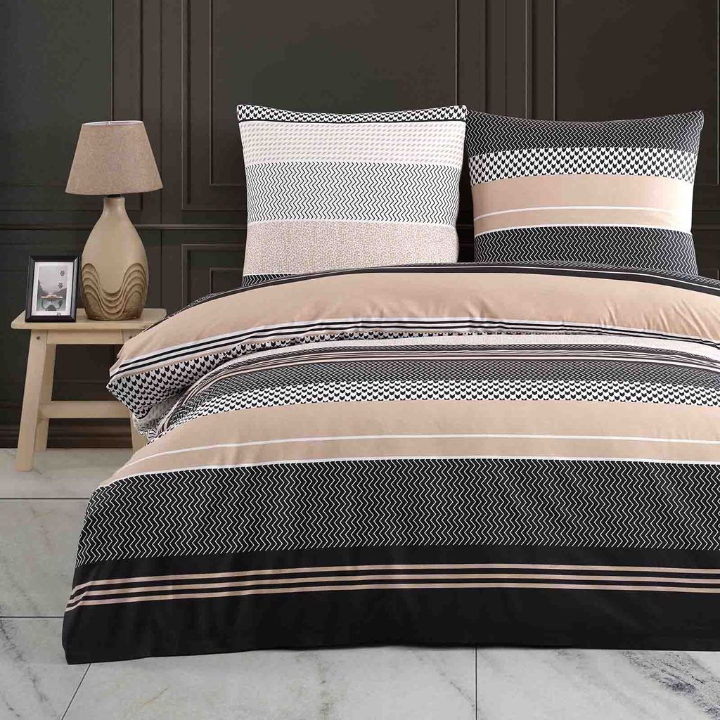 Buymax Renforce Bettwäsche 200x220 cm aus 100% Baumwolle 3 teilig mit Reissverschluss (1x Bettbezug, 2x Kopfkissenbezug 80x80 cm), Deckenbezug Set