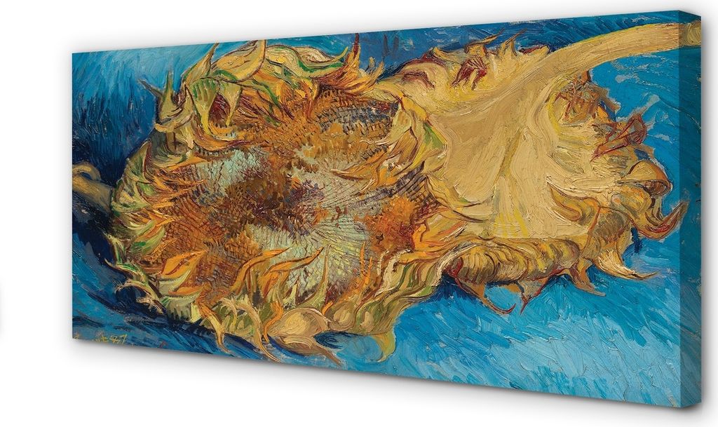 Leinwandbild 100x50 Wandkunst Kunstblumen Sonnenblumen