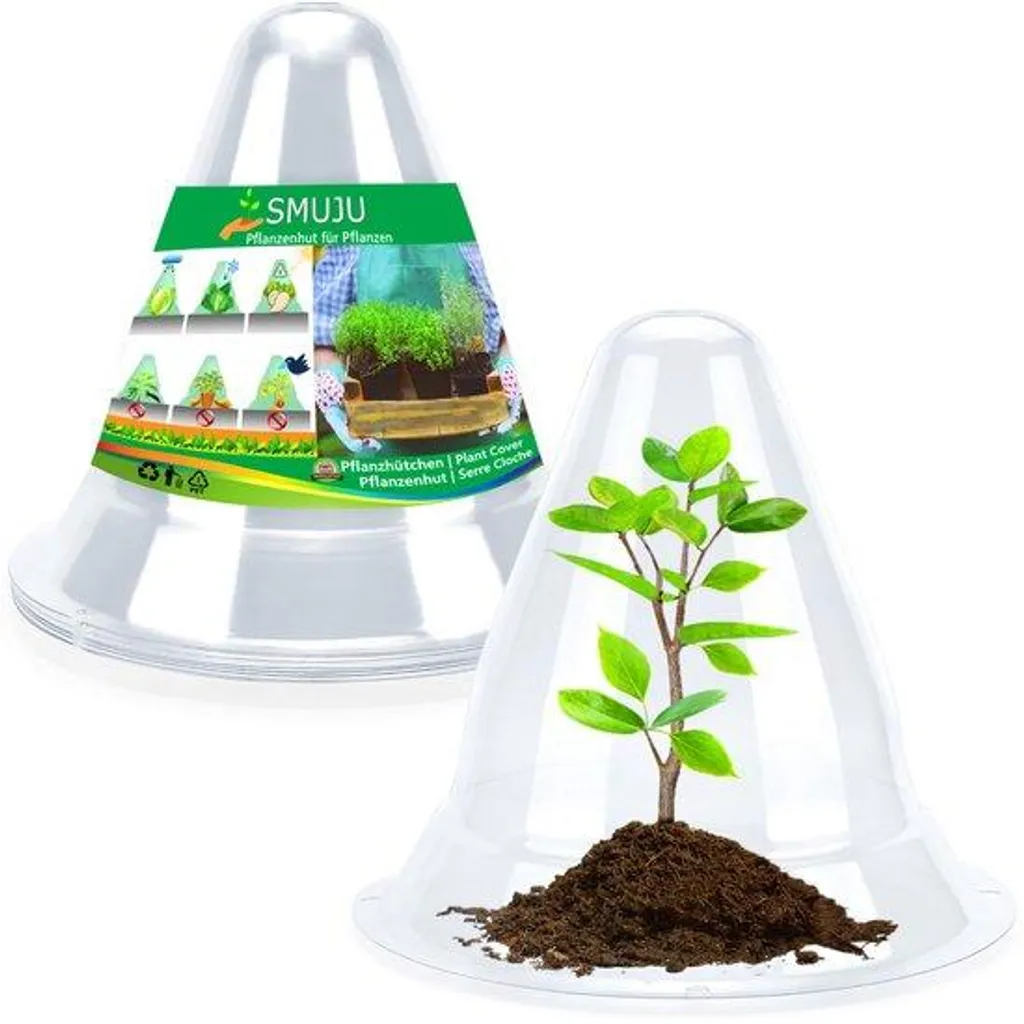 Serres de Jardin Individuelles Transparentes en Lot de 25 Protections