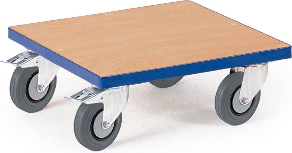 Rollcart Kistenroller Vollgummibereifung 500x500mm Ladefläche Holz