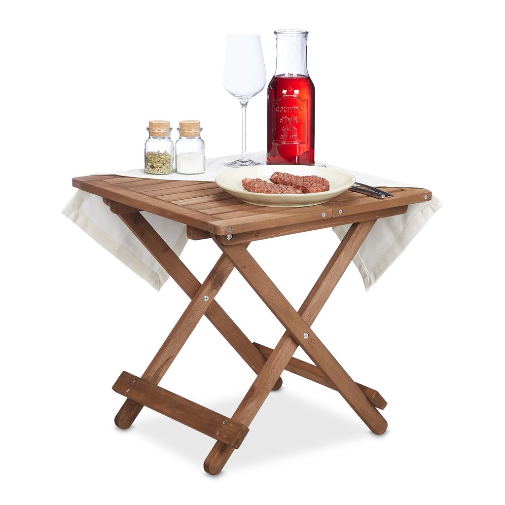 relaxdays Brauner Klapptisch aus Holz