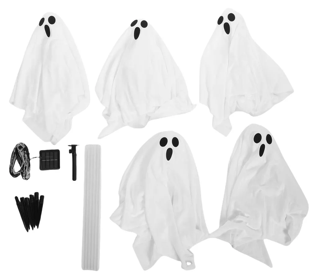 Décoration Jardin Halloween - Fantômes Lumineux sur Piquets 8 Modes LED