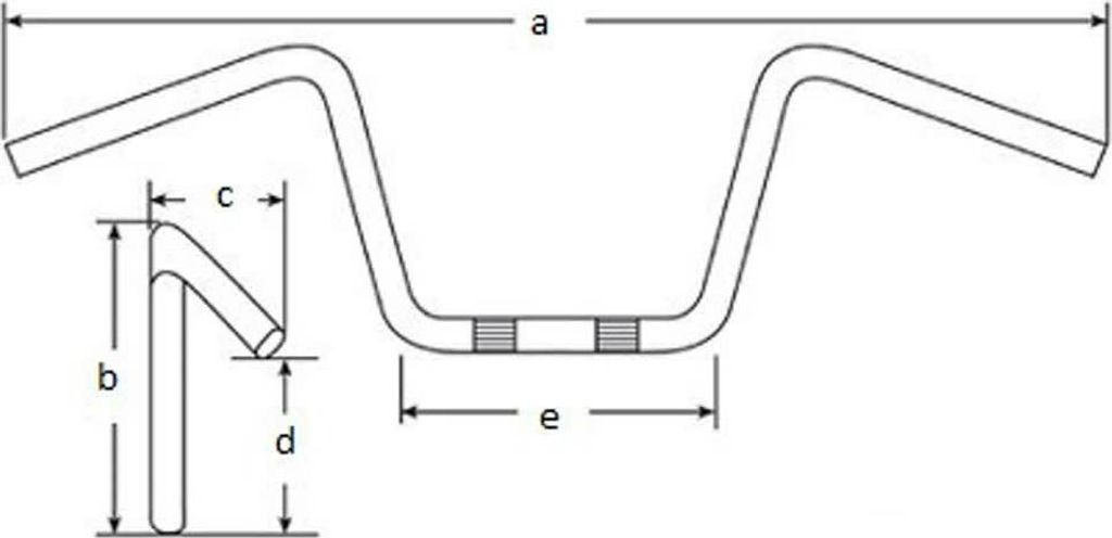 FEHLING Chrome Lenkstangen Chopper Stahl D.25,4mm 990mm