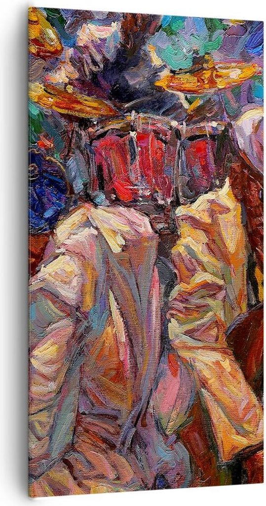 Bild auf Leinwand - Leinwandbild - Jazz Musik Band - 65x120cm - Wand Bild - Wanddeko - Wandbilder - Leinwanddruck - Bilder - Kunstdruck - Wanddekor...