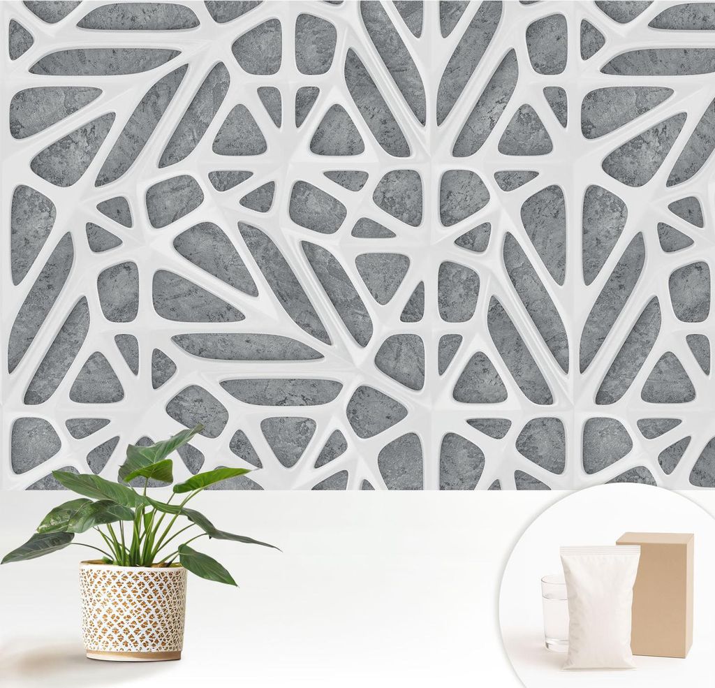 Fototapete - 152x104 cm - Tapete - Wandtapete - Wandbilder - Dekofolie - Tapete Folie - Wand - Dekoration - Wohnzimmer - Geometrisches Netzwerk
