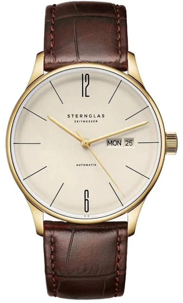 Fini les Rayures avec la Montre Homme Sternglas Saphir et Cuir Marron
