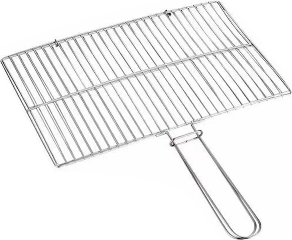 Fischgrillkorb, Edelstahl, flaches Braai-Gitter, großer BBQ-Grillkorb für Hühnchen, Fisch, Steaks, Gemüse, Kochzubehör für Outdoor-Camping