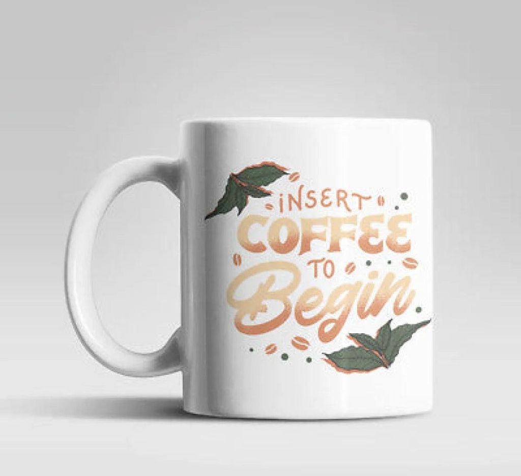 Insert Coffee to Begin Kaffeetasse Teetasse Geschenkidee