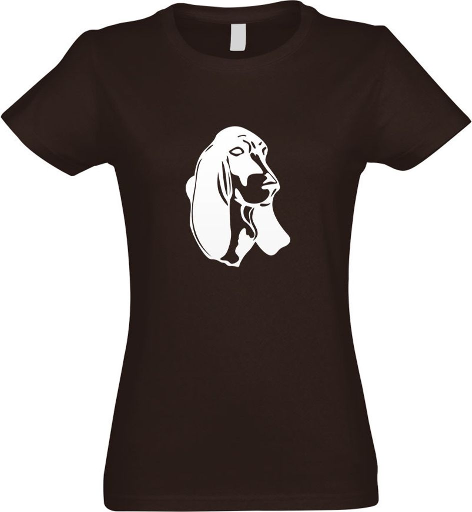 Kiwistar - T-Shirt tailliert - Damen - Chocolate - Basset Hound - Laufhund - Jagdhund - mit Motiv Bedruckt - Funshirt Design - Sport - Freizeit - D...