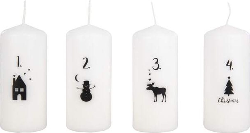 OLShop Adventskerzen 5er Pack - Weiße Weihnachtskerzen 23x105mm