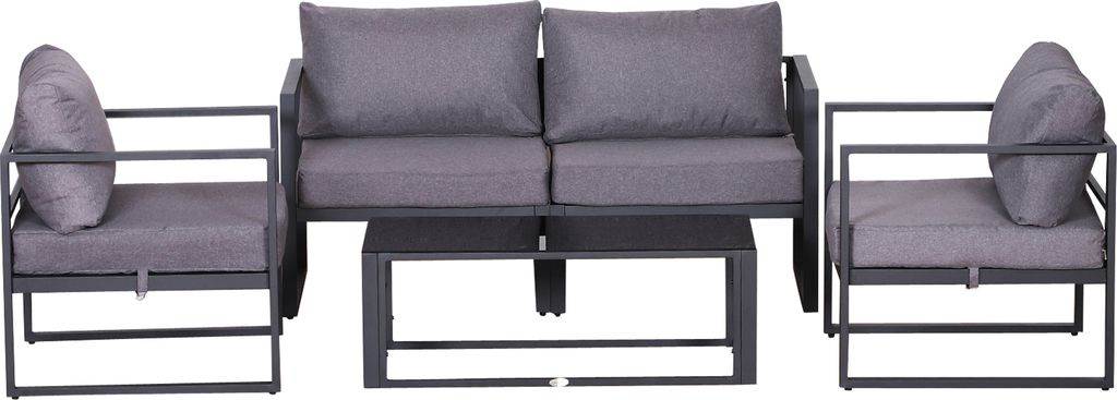 Outsunny Vierteiliges Gartenmöbel Set, Sitzgruppe, Sofa mit Produktbild 