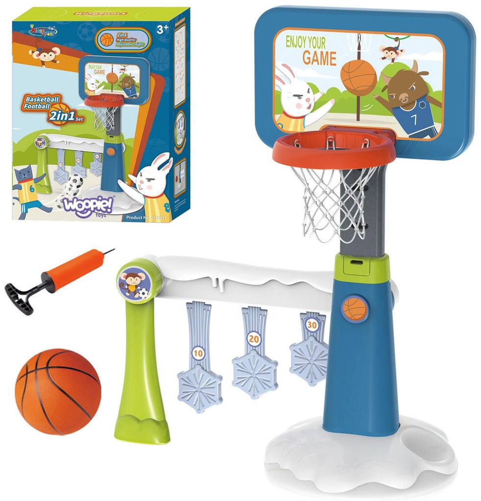 Sada Woopie 2 v 1 Basketbalová fotbalová branka + míč + Obrázek produktu 