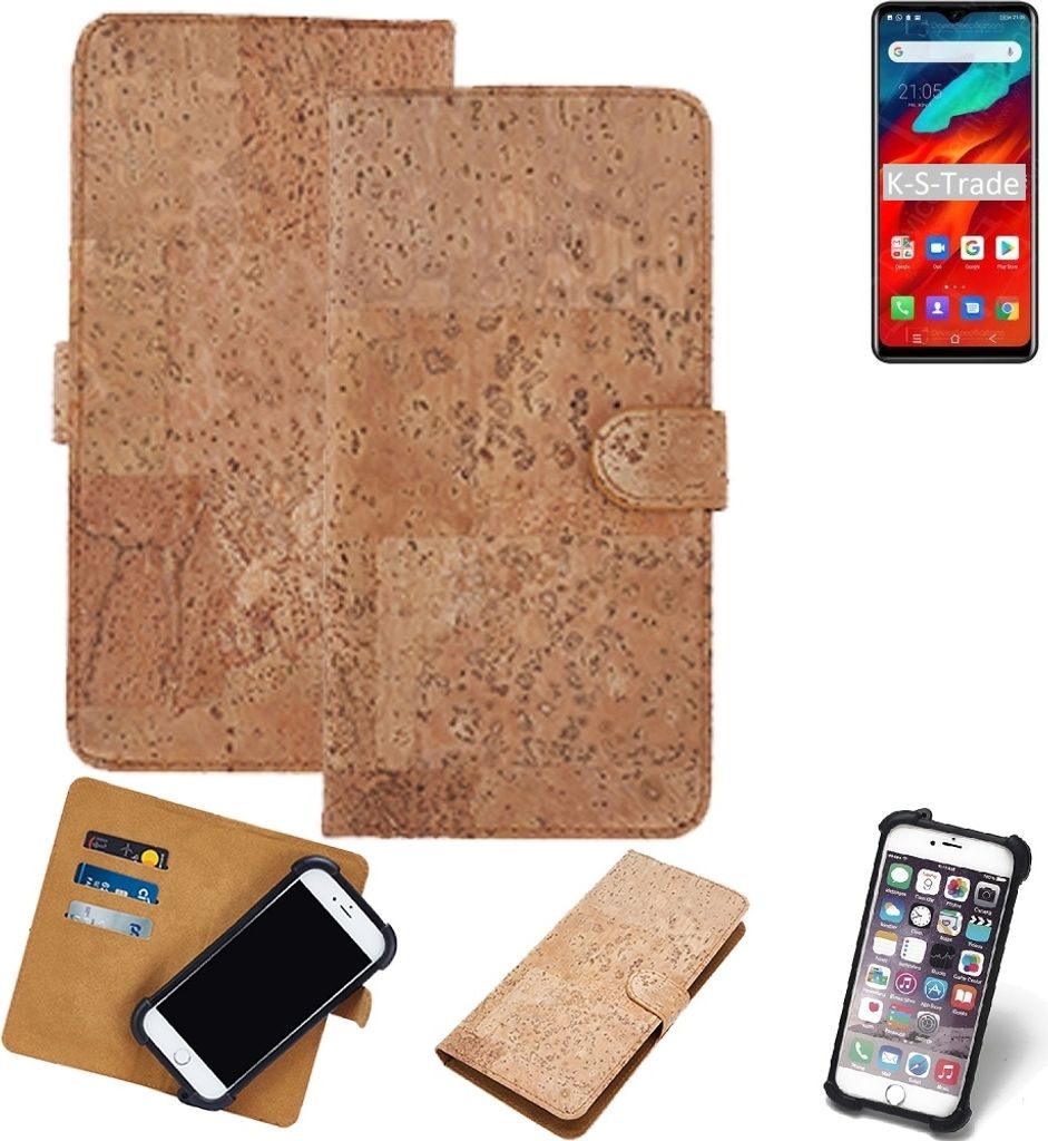 K-S-Trade Hülle kompatibel mit Blackview A80 Pro Kork Handyhülle Cover Schutzhülle TPU Case Bumper in Hellbraun, (1x)