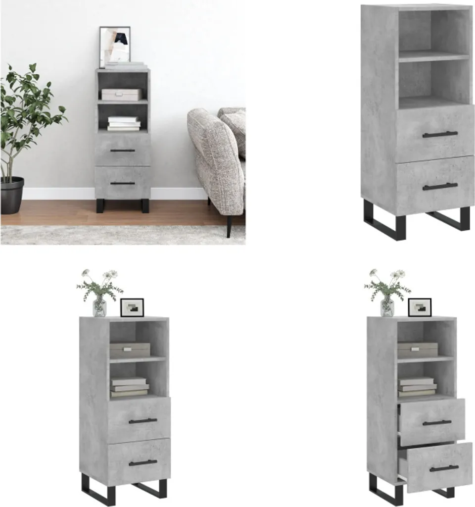 Mobiletto Credenza 34,5x34x90 cm Grigio Cemento vidaXL | Arredo Casa