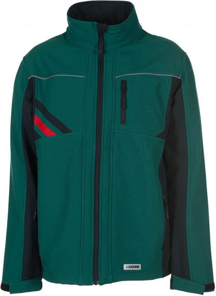 Größe 4XL Unisex Planam Highline Winter Softshelljacke grün schwarz rot Modell 2385