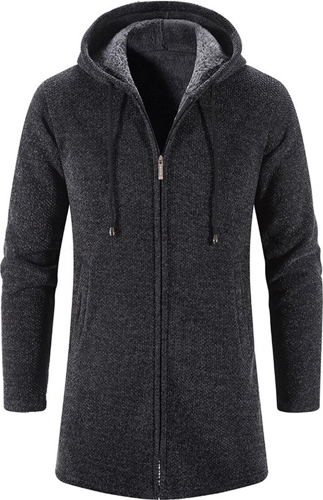 ASKSA Herren Strickjacke mit Kapuze Lang Gestrickt Cardigan Produktbild 