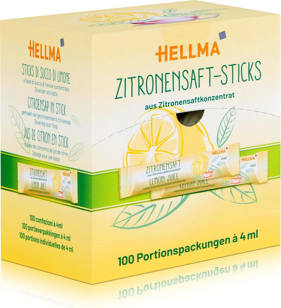 Hellma Zitronensaft Sticks zum verfeinern Portionspackung 100 Stück