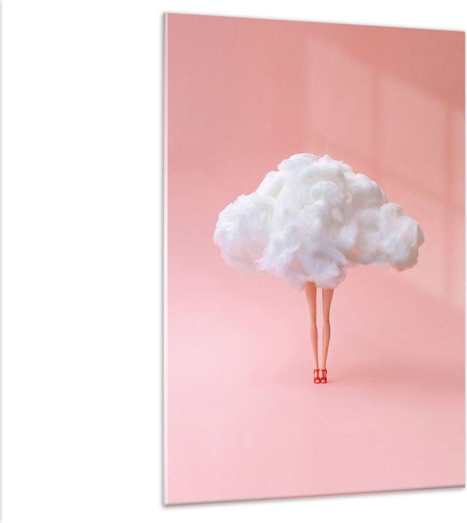 Bilder auf glas - Einteilig - Wolke Beine Surrealismus - 80x120cm - Glasbilder - Wandbilder - Bilder - zum Aufhängen bereit - Wanddekoration aus G...