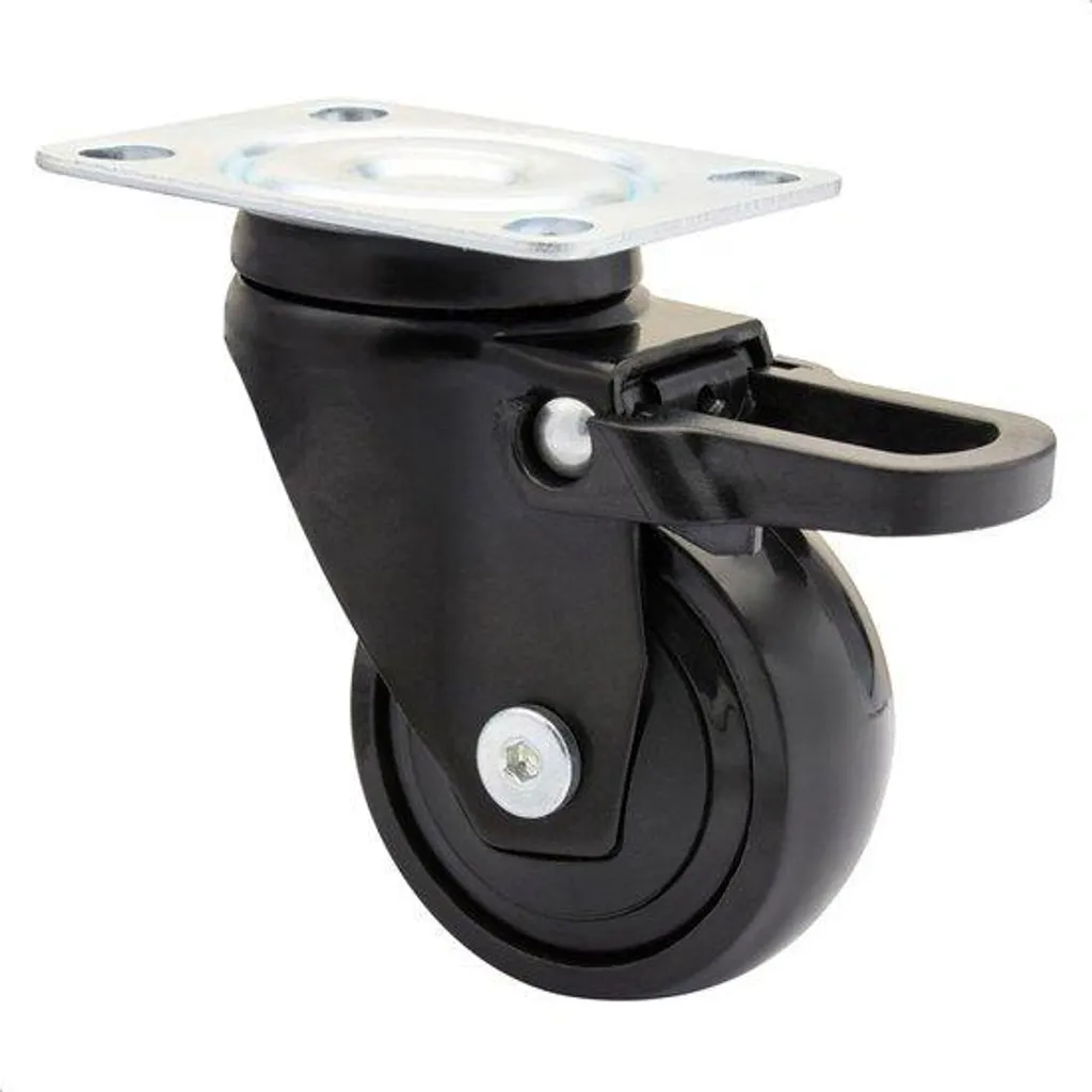 Roulette pour meuble de bureau Ø 50 mm pivotante et silencieuse noire