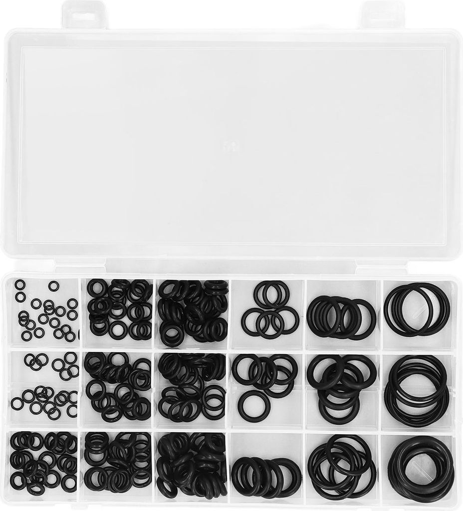 225-teiliges Set NBR O-Ring-Sortiment Dichtungsscheiben für Automobile, Hydraulik und Pneumatik