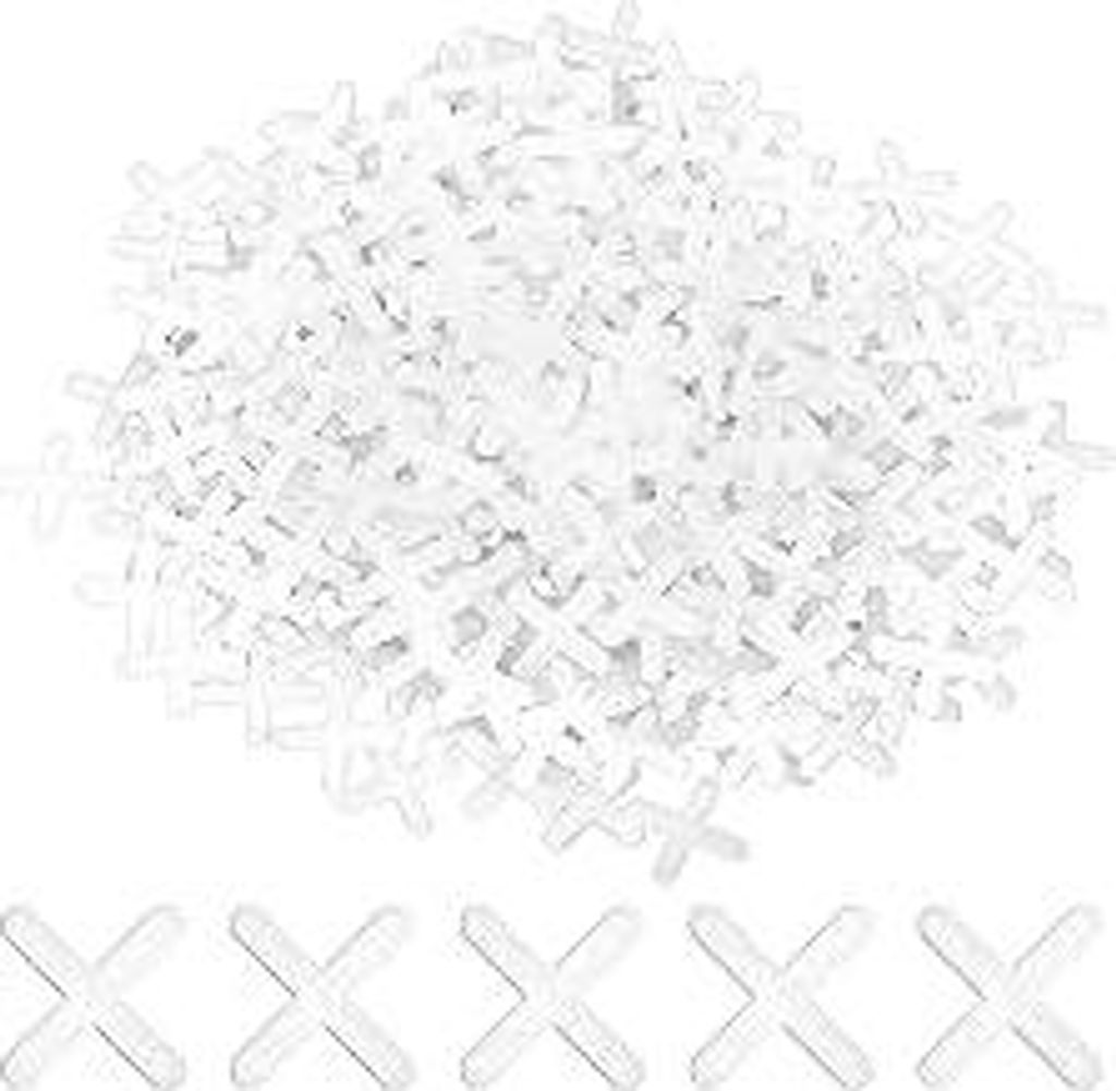 WJIAAA 500 Stück Weiße Fliesenkreuze, 3mm PVC Abstandshalter, Kreuzförmige Fugenkreuze für Präzise Fliesenverlegung an Wand und Boden