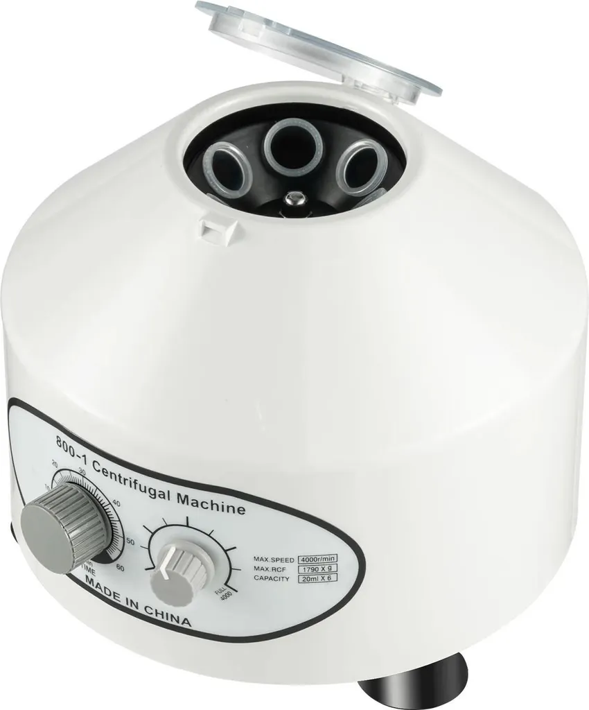 Centrifugeuse labo 4000 tr/min à rotor 6 places et moteur 25W blanc
