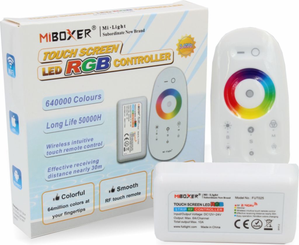 Mi-Light SET LED RF Steuerung + Touch Fernbedienung 2.4G 12/24V | RGB
