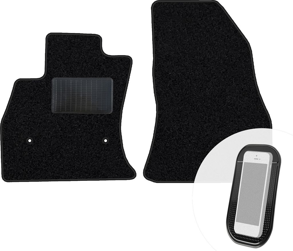 moto-MOLTICO Vorne Fußmatten Auto Velours Autoteppiche Schwarz Automatten Set 2-teilig passend für Fiat Tipo Schrägheck ab 2016