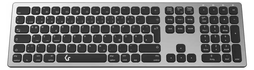 Clavier sans Fil KeySonic KSK-8023BTRF pour Télétravail Multi-Écrans Pro