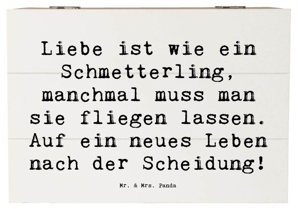 Mr. & Mrs. Panda Box Spruch Scheidung Neuanfang 22 x 15 cm - Weiß - Geschenk, Geschenkbox, fotobox, positive Botschaften, Mut, Schatzkiste, neues ...