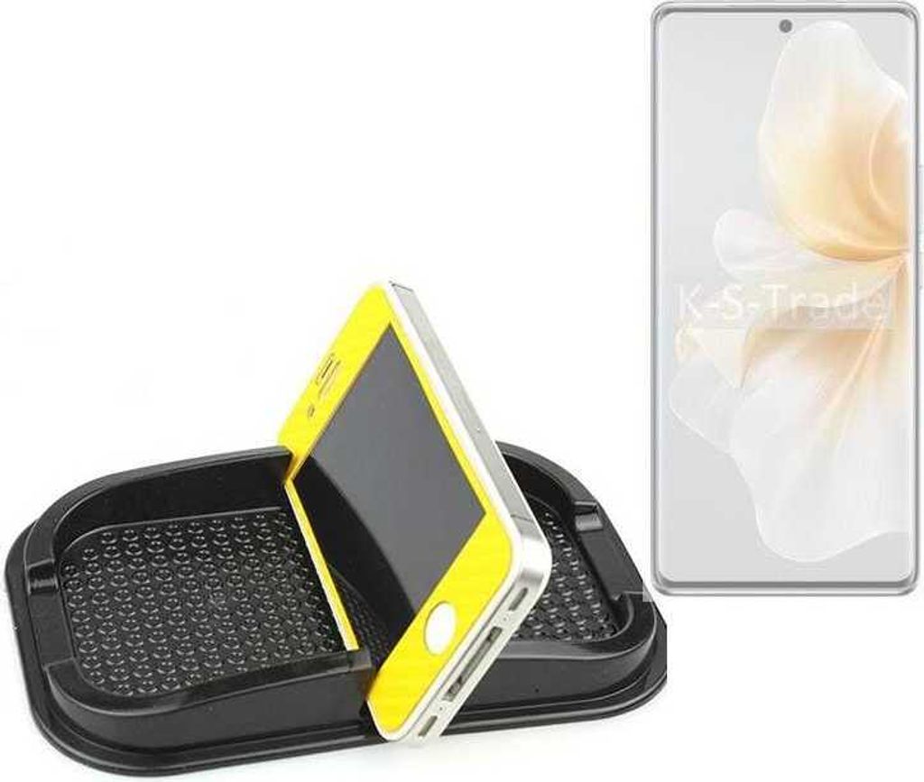 K-S-Trade Auto Anti Rutsch Matte Smartphone-Halter kompatibel mit Vivo V40 Lite 4G Haft Pad Armaturenbrett Handy-Halterung Silikon