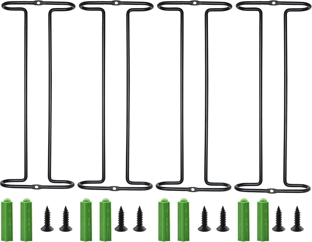 4 Stück Metall Weinglashalter, Wandmontierte Hängeregale Weinbecherhalter Weinglas Schiene Stemware Gläserhalter für Küche Bar Weinschrank Wei...