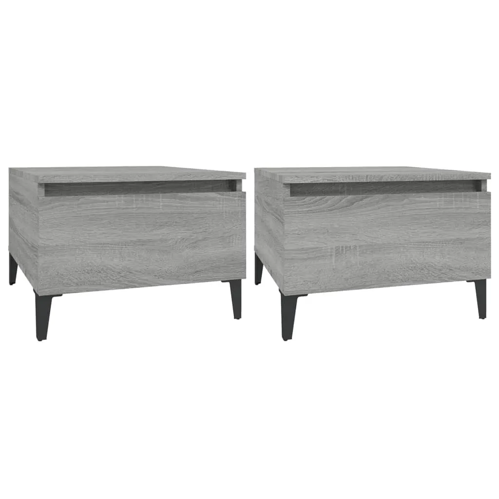 Tavolini Sovrapponibili Grigio Sonoma - Set 2 pz 50x46x35 cm Legno