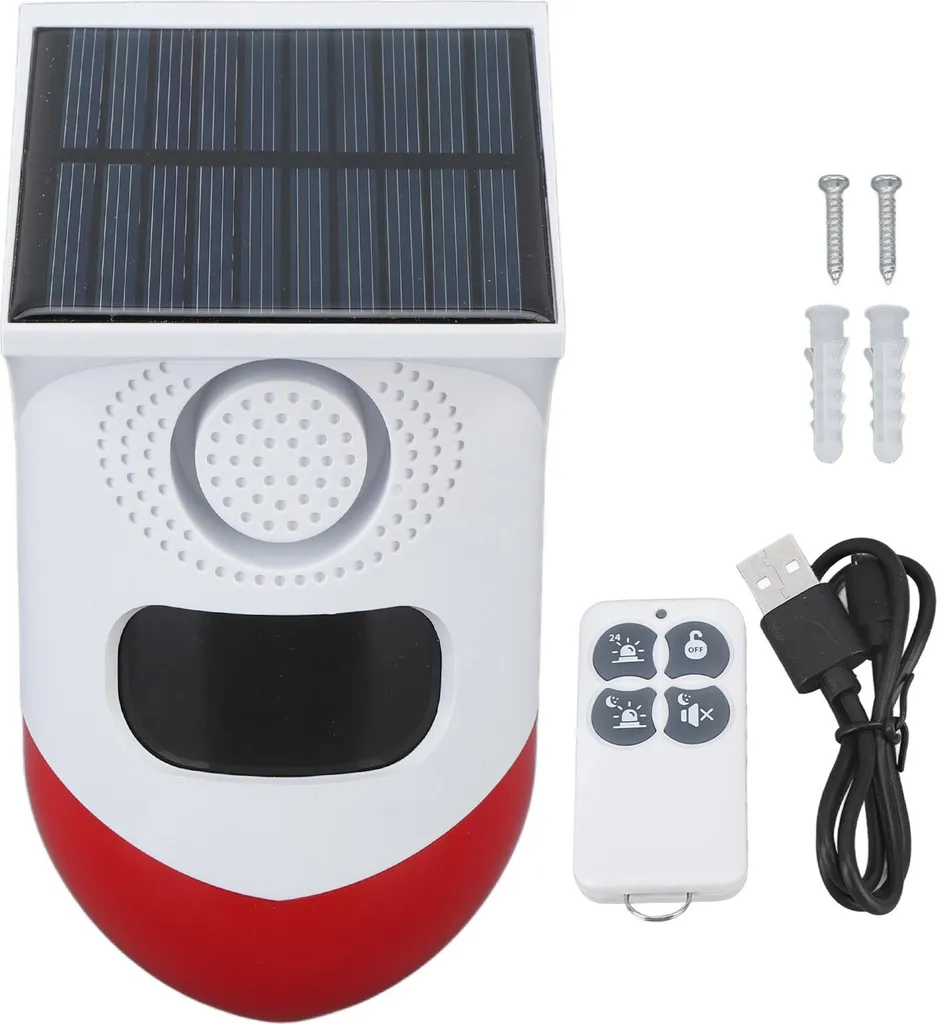 Détecteur de mouvement Alarme solaire sans fil IP67 avec sirène 120dB