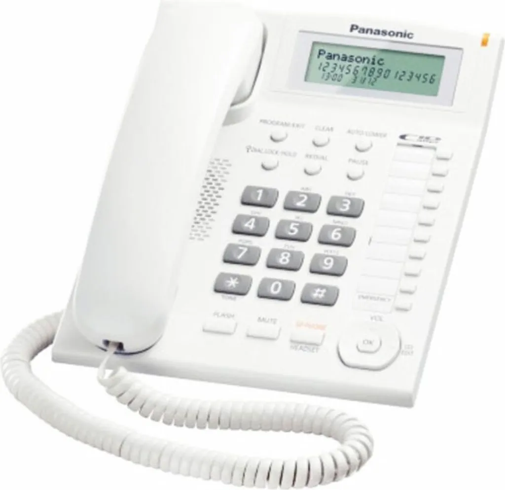Téléphone filaire blanc Panasonic KX-TS880, mains libres,caller ID
