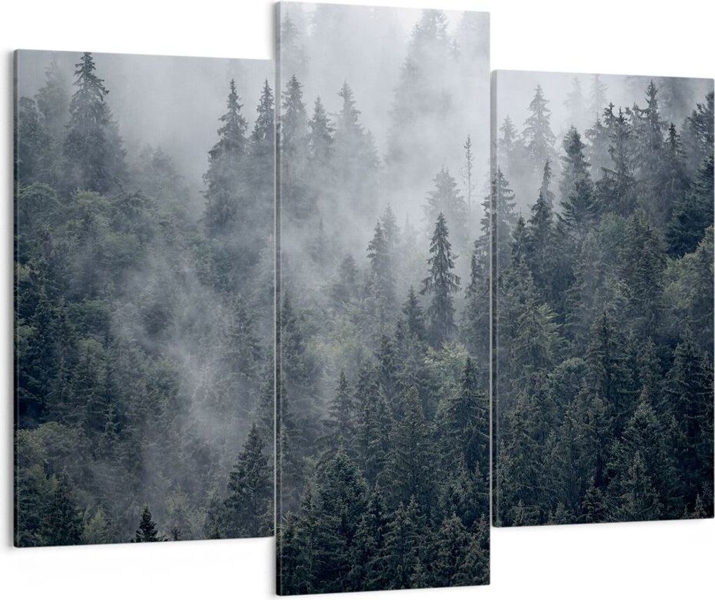 Bild auf Leinwand - Leinwandbild - Wald Baum Natur - 130x100cm - Wand Bild - Wanddeko - Wandbilder - Leinwanddruck - Bilder - Kunstdruck - Wanddeko...