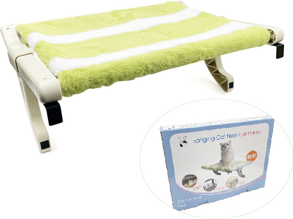 Hängematte Fenster Katzenbett Fensterbank für Katzen - 50x35cm Katzenbett für Heizung Katzen Hängematte mit Abnehmbarem Bezug hält 18kg, Weiß